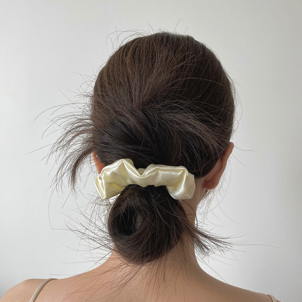 Silk Hair Scrunchies – Large Pure Silk Hair Bands, Soft Elastics for Women