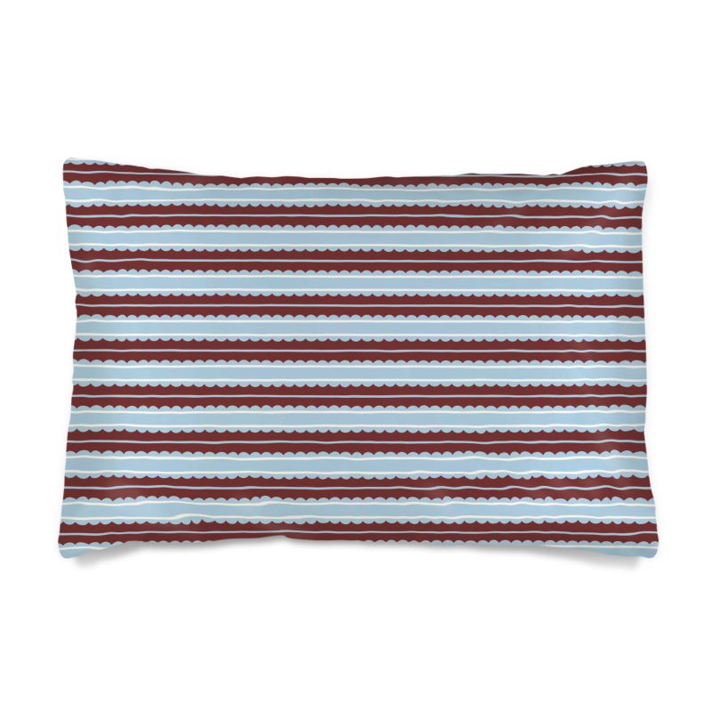 Silk Pillowcase Luxury Blue Brown Stripe – Handmade Soft Satin Cover for Elegant Sleep