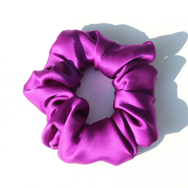 Silk Hair Scrunchies – Large Pure Silk Hair Bands, Soft Elastics for Women