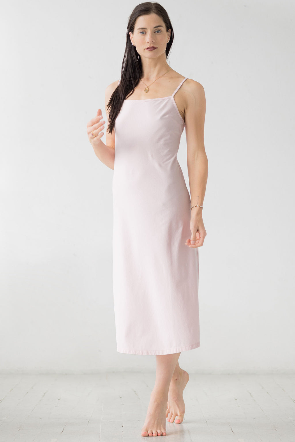 Alma Midi Chemise - Soft Pima Cotton Nightgown | Bias Cut, Spaghetti Strap Sleepwear