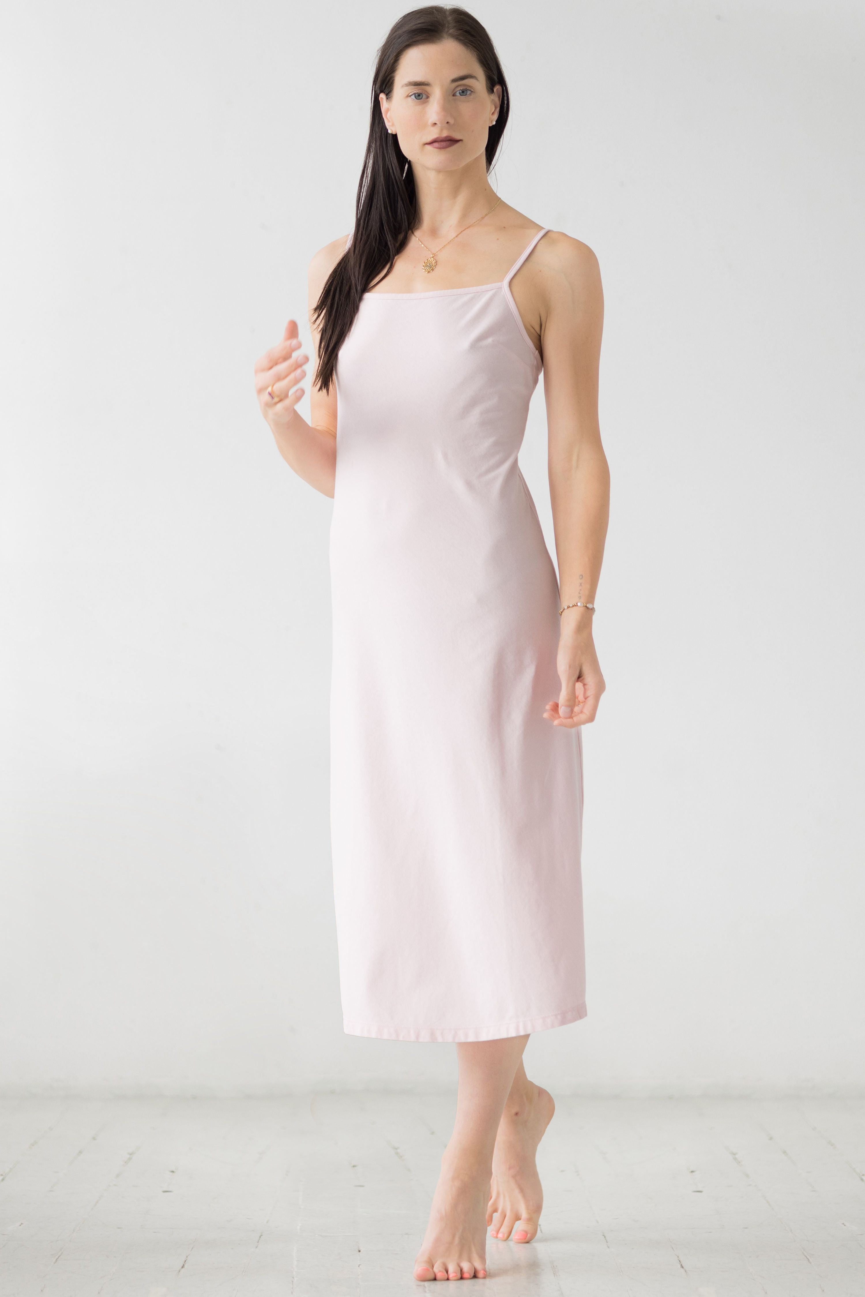 Alma Midi Chemise - Soft Pima Cotton Nightgown | Bias Cut, Spaghetti Strap Sleepwear