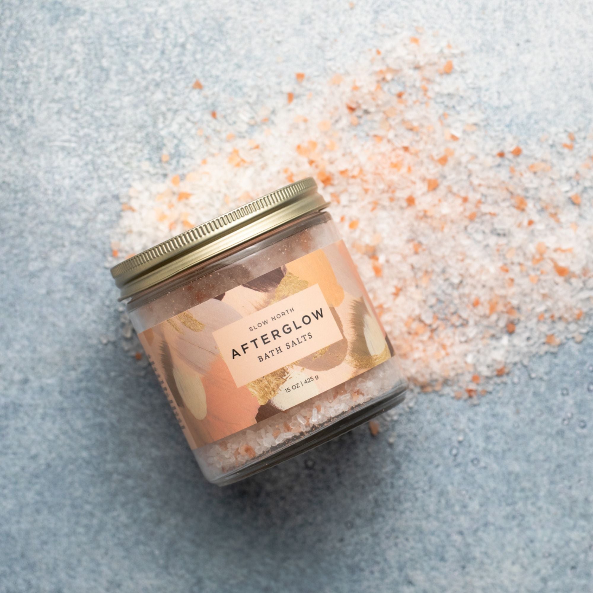 Afterglow Bath Salts - Natural Therapeutic Soothing Floral Blend | 15 oz Jar