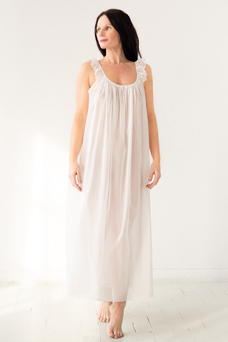 Betty Long Gown – Silk Cotton Blend Sleepwear | Elegant, Comfortable Nightdress