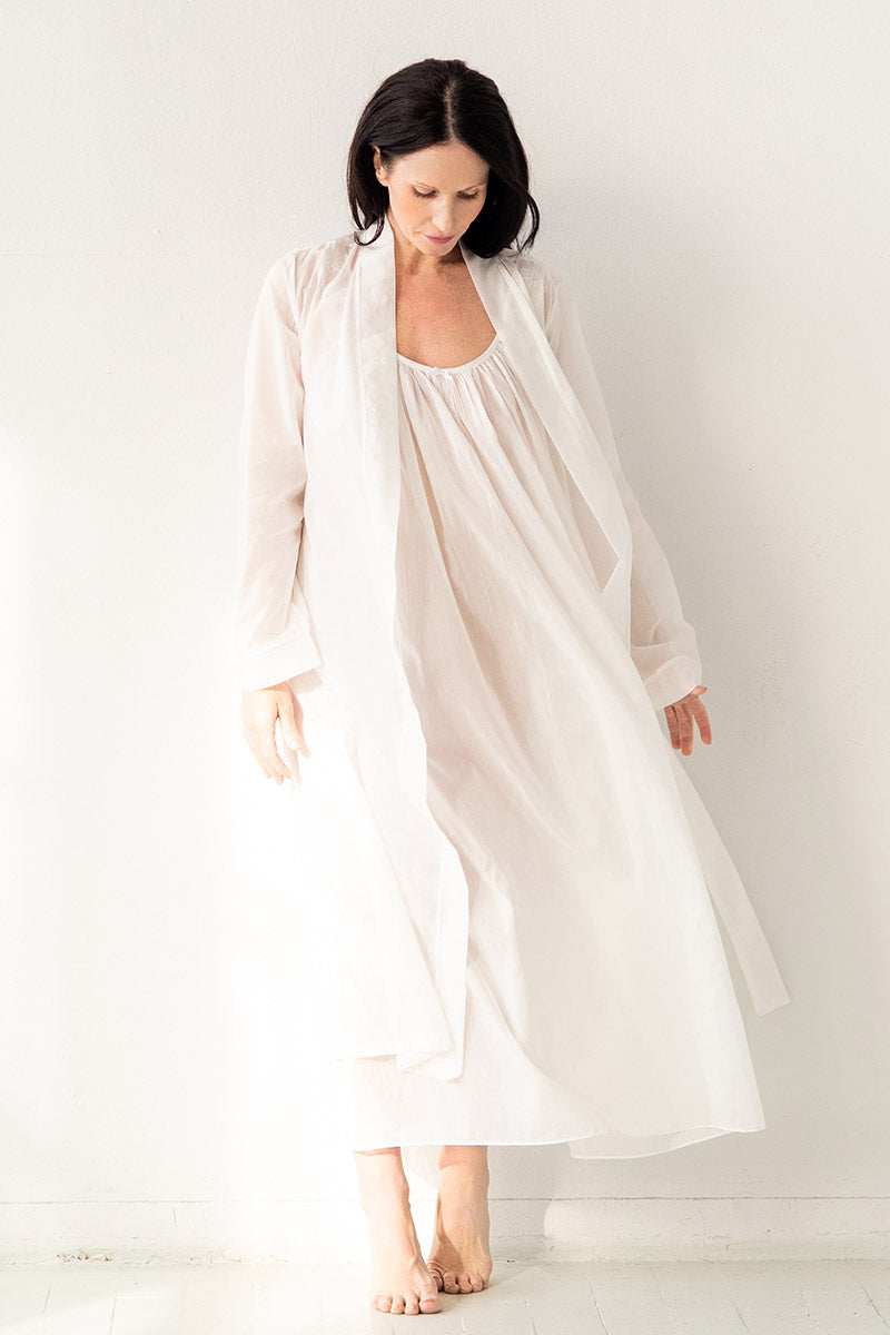 Betty Long Gown – Extended Size Cotton Silk Dress | Comfortable Sleepwear