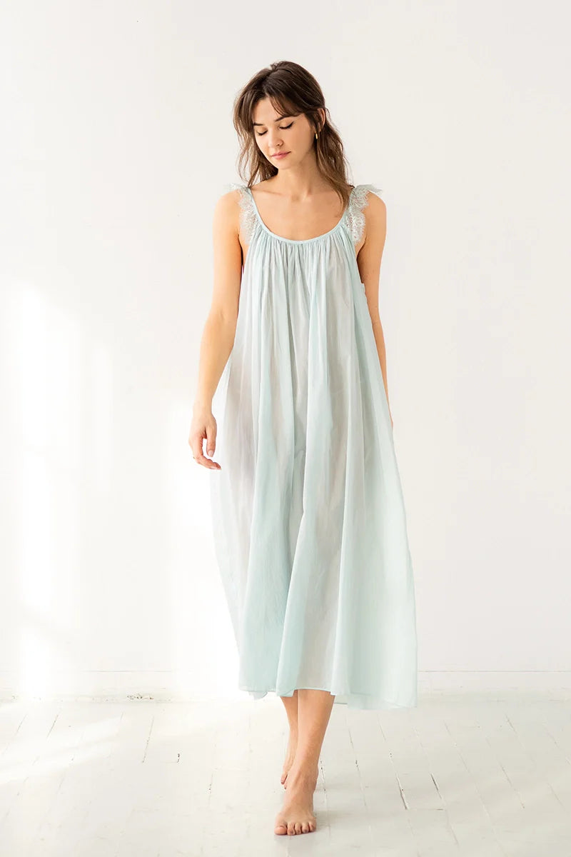 Betty Long Gown – Silk Cotton Blend Sleepwear | Elegant, Comfortable Nightdress