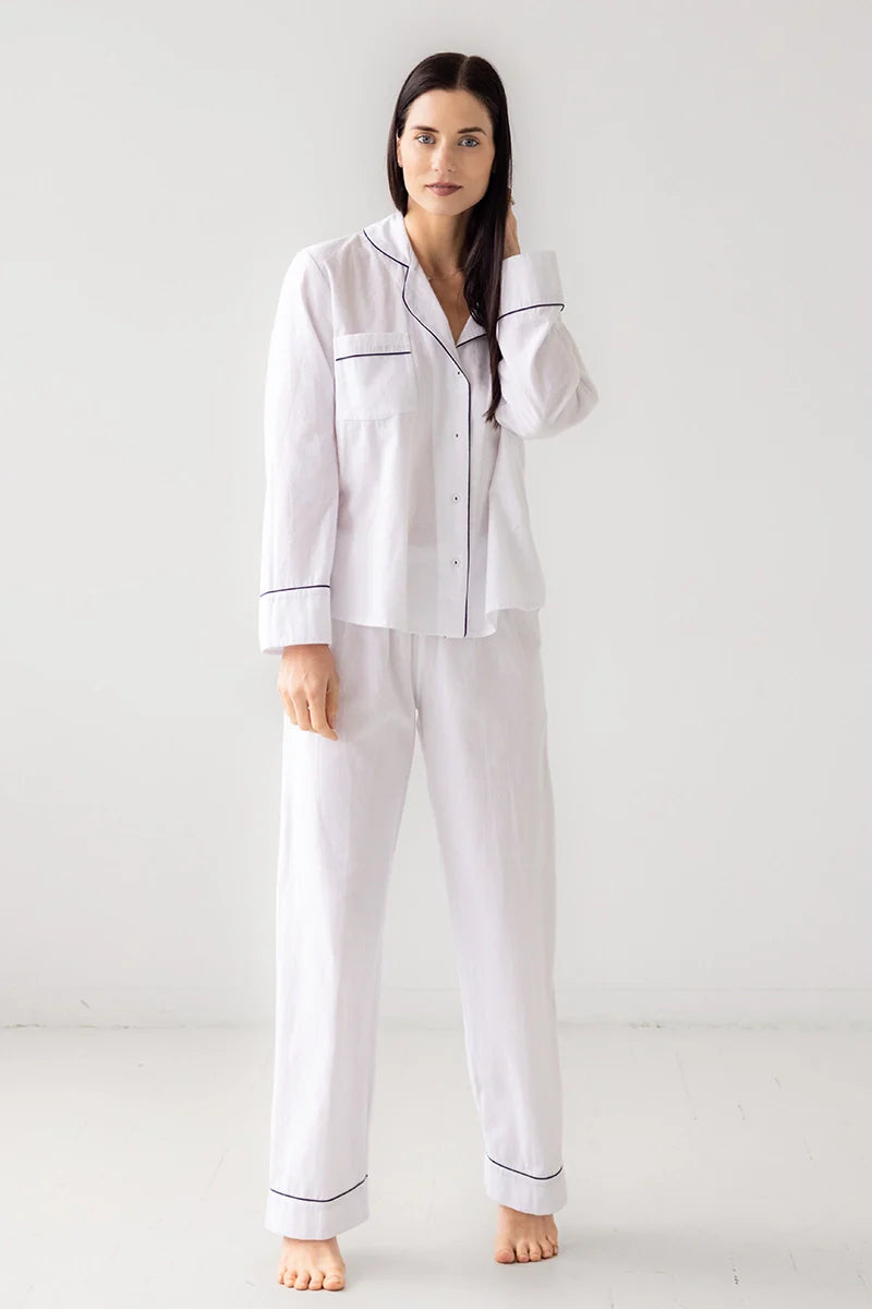 Classic Flannel Pajama - Soft Cotton Nightwear With Elastic Waist Pants & Double Pocket Shirt