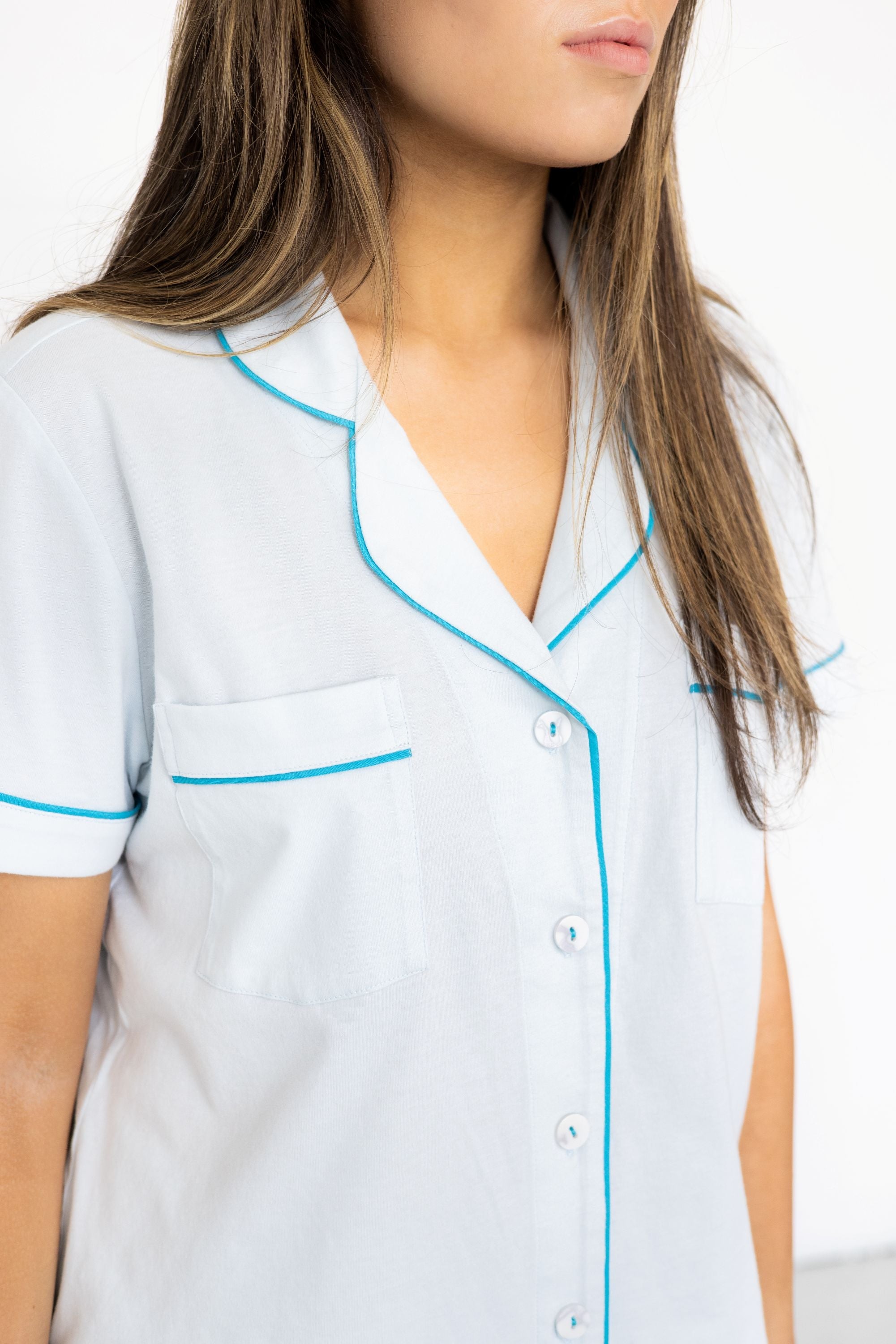 Capri Pajamas Luxury Set – Brushed Pima Cotton Cozy Short Sleeve Sleepwear