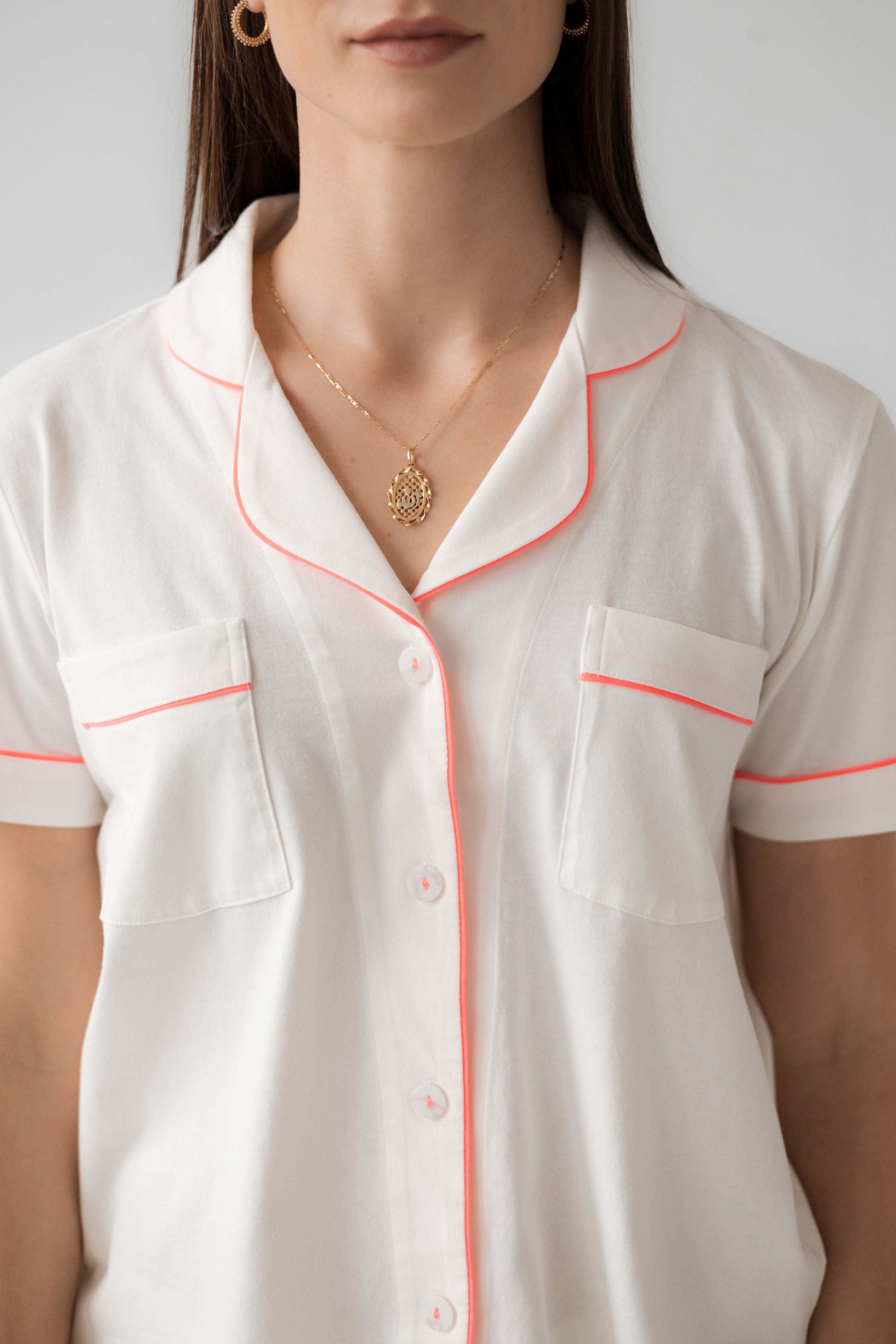 Capri Pajamas Luxury Set – Brushed Pima Cotton Cozy Short Sleeve Sleepwear