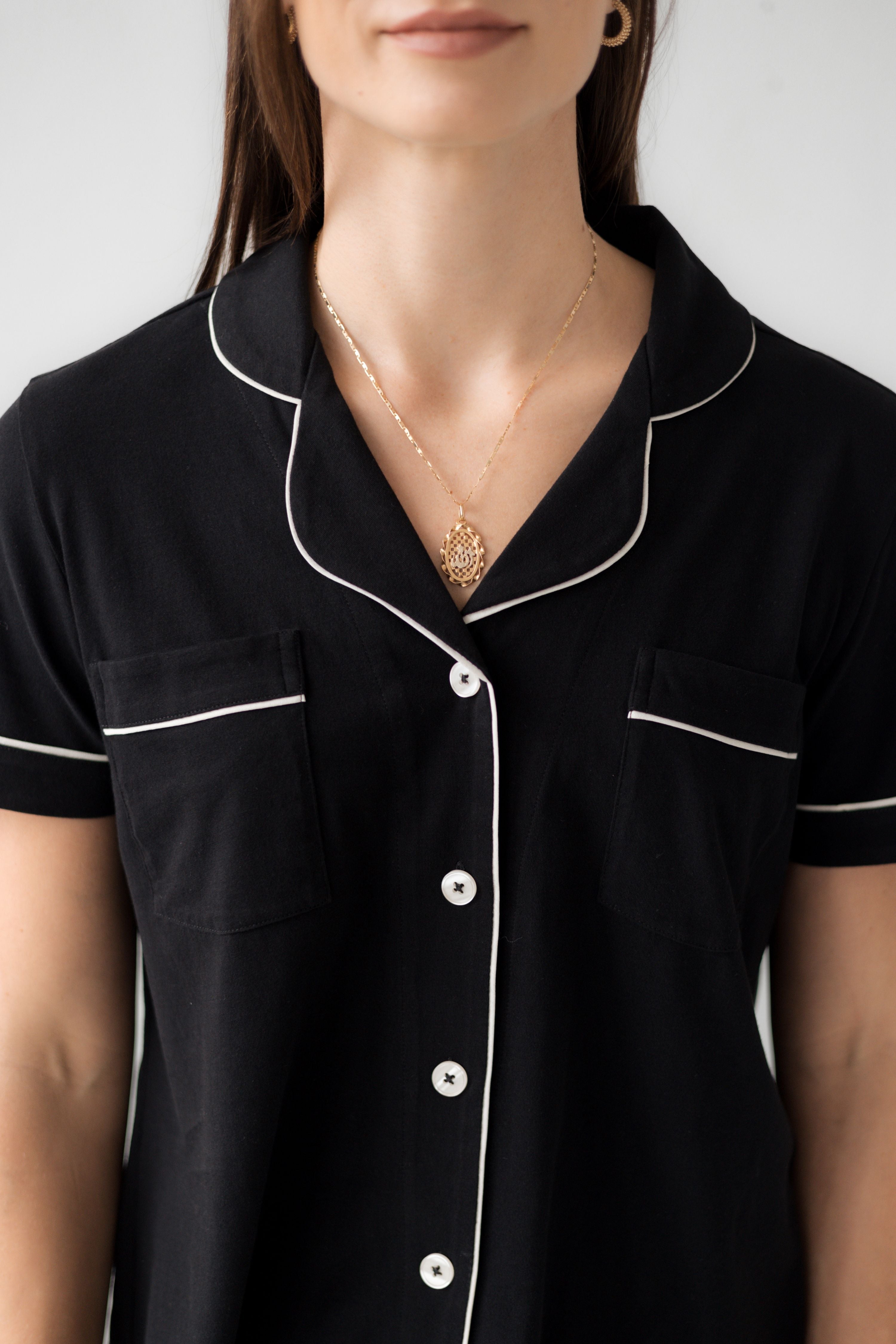 Capri Pajamas Luxury Set – Brushed Pima Cotton Cozy Short Sleeve Sleepwear