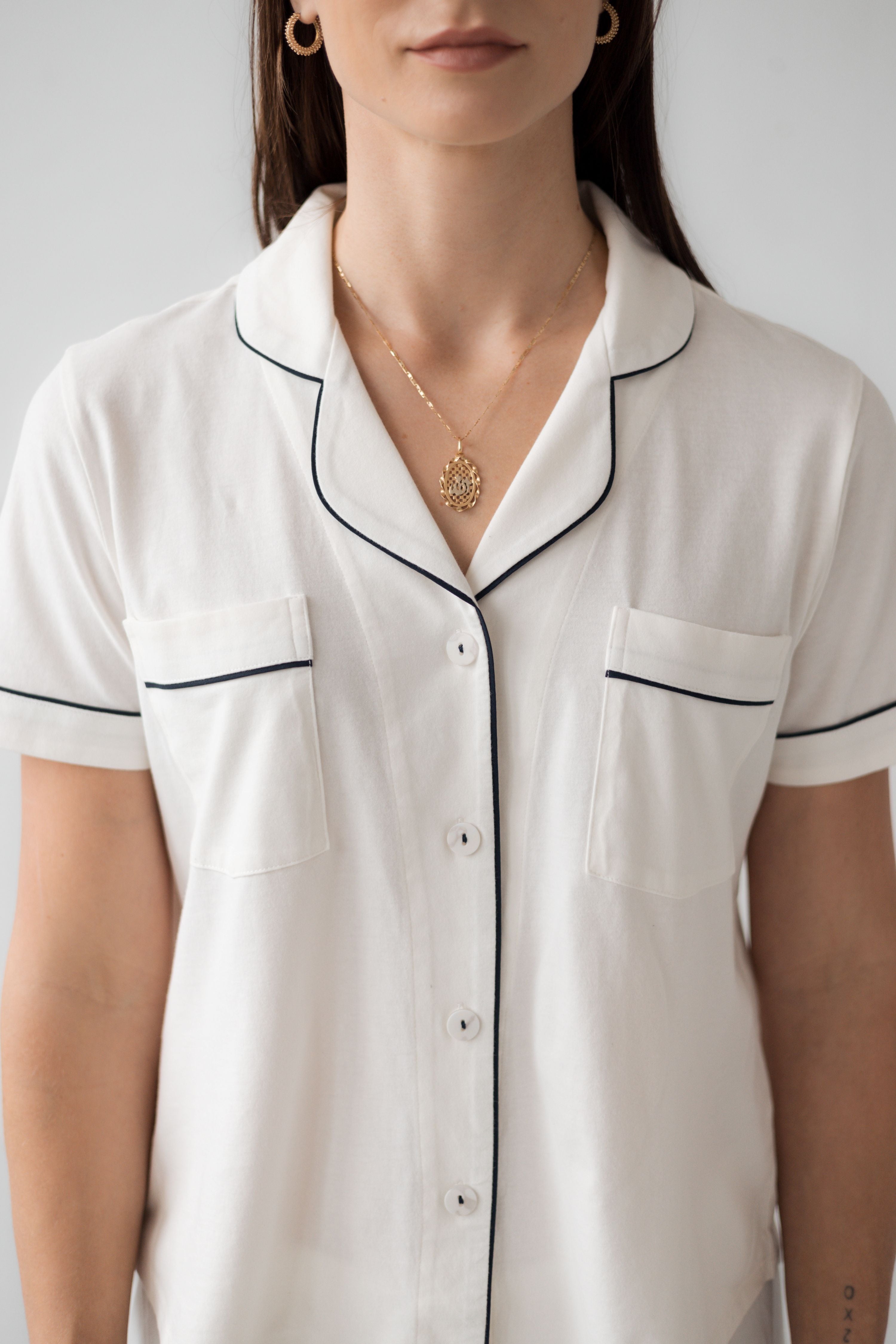 Capri Pajamas Luxury Set – Brushed Pima Cotton Cozy Short Sleeve Sleepwear