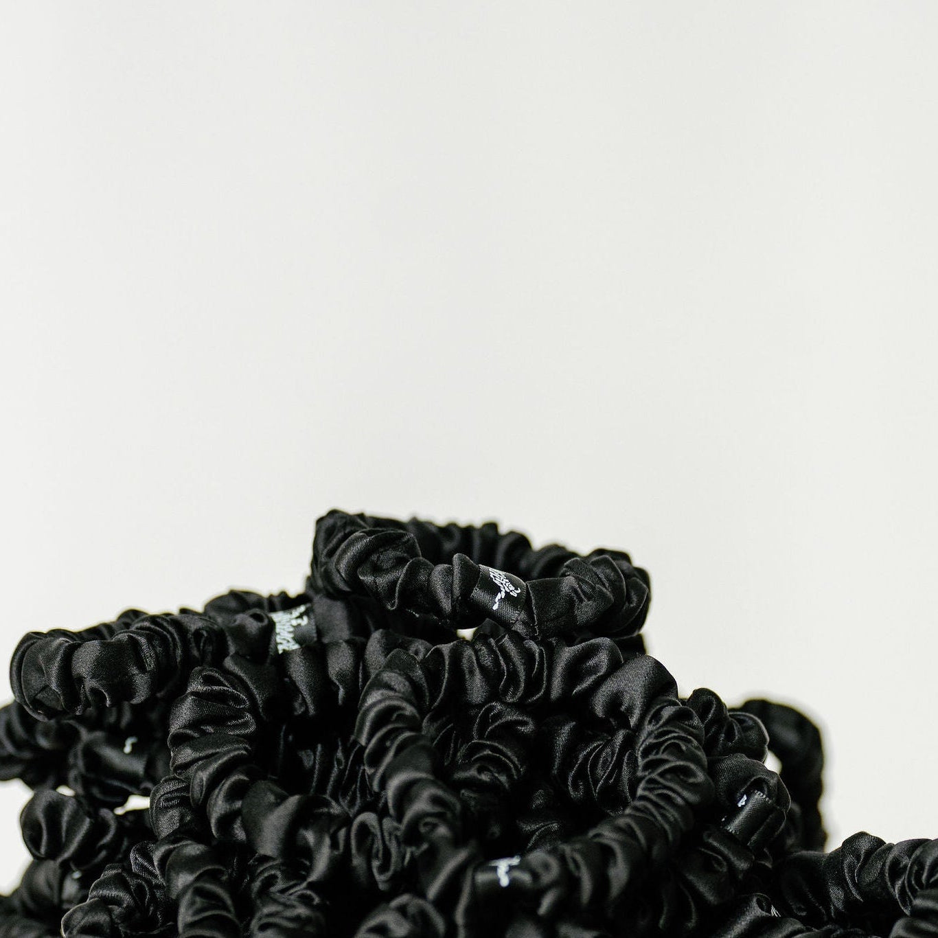 Organic Silk Scrunchie – Small Black Mulberry Silk Ponytail Holder, Handmade