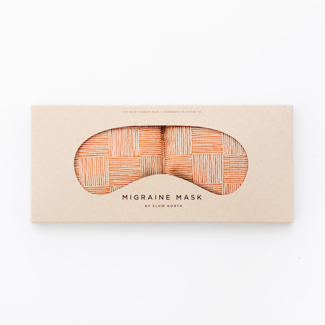 Migraine Relief Eye Mask - Weighted Linen Blend Therapy Pack | Burnt Orange