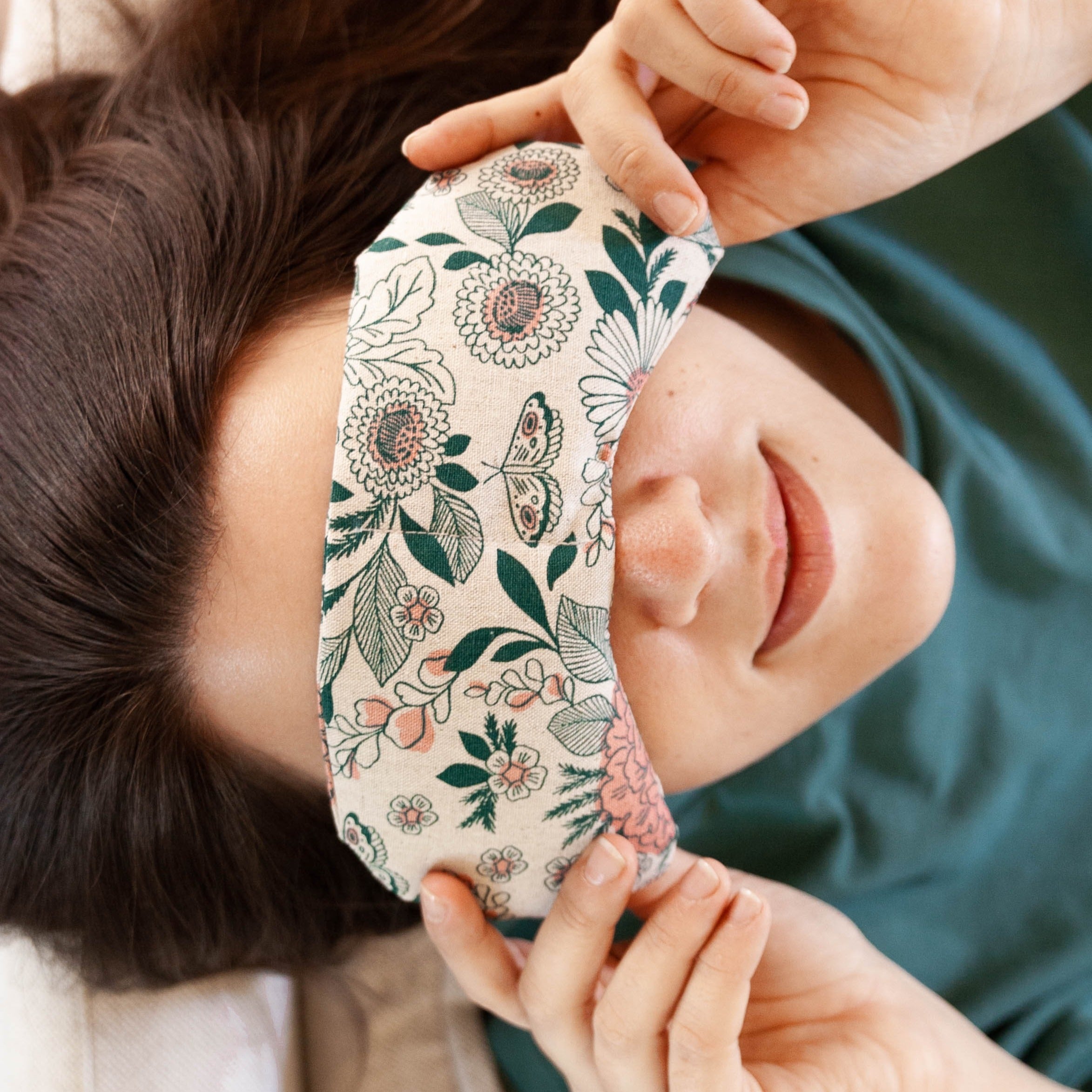 Migraine Relief Eye Mask - Weighted Cotton Linen Therapy Pillow | Natural Pain Relief