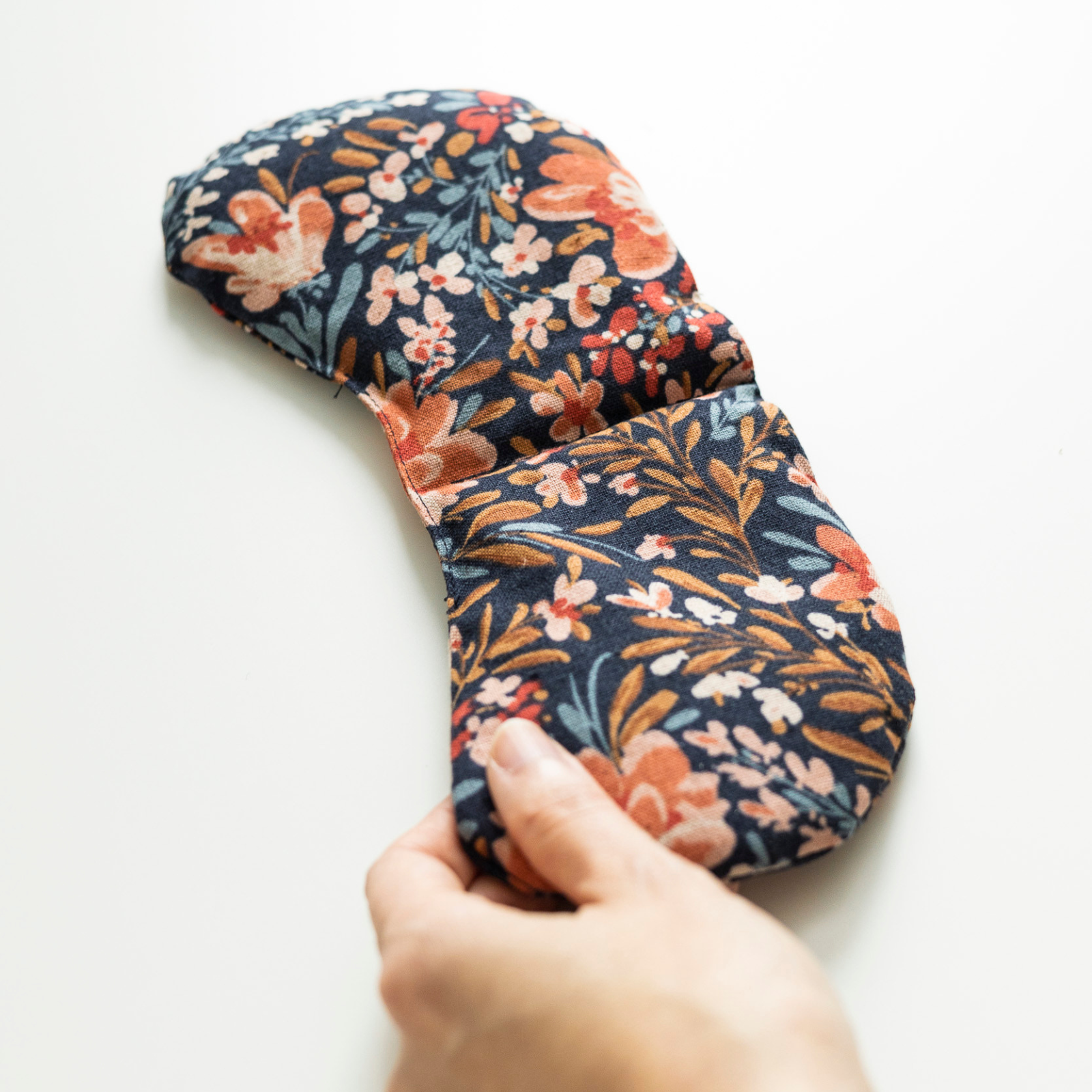 Migraine Relief Eye Mask - Pom Blossom Cotton Linen Weighted Eye Pillow