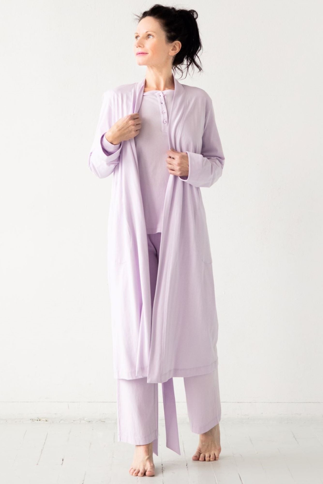 Pima Cotton Pants - Classic Straight Leg, High Waisted, Comfortable Fit