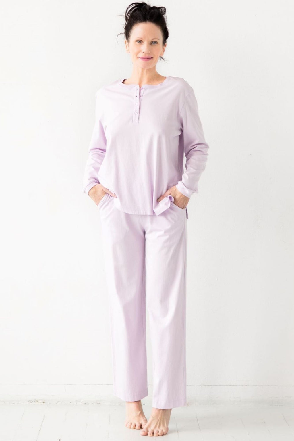 Pima Cotton Pants - Classic Straight Leg, High Waisted, Comfortable Fit