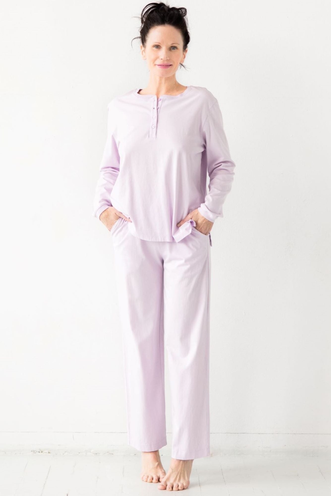 Pima Cotton Pants - Classic Straight Leg, High Waisted, Comfortable Fit