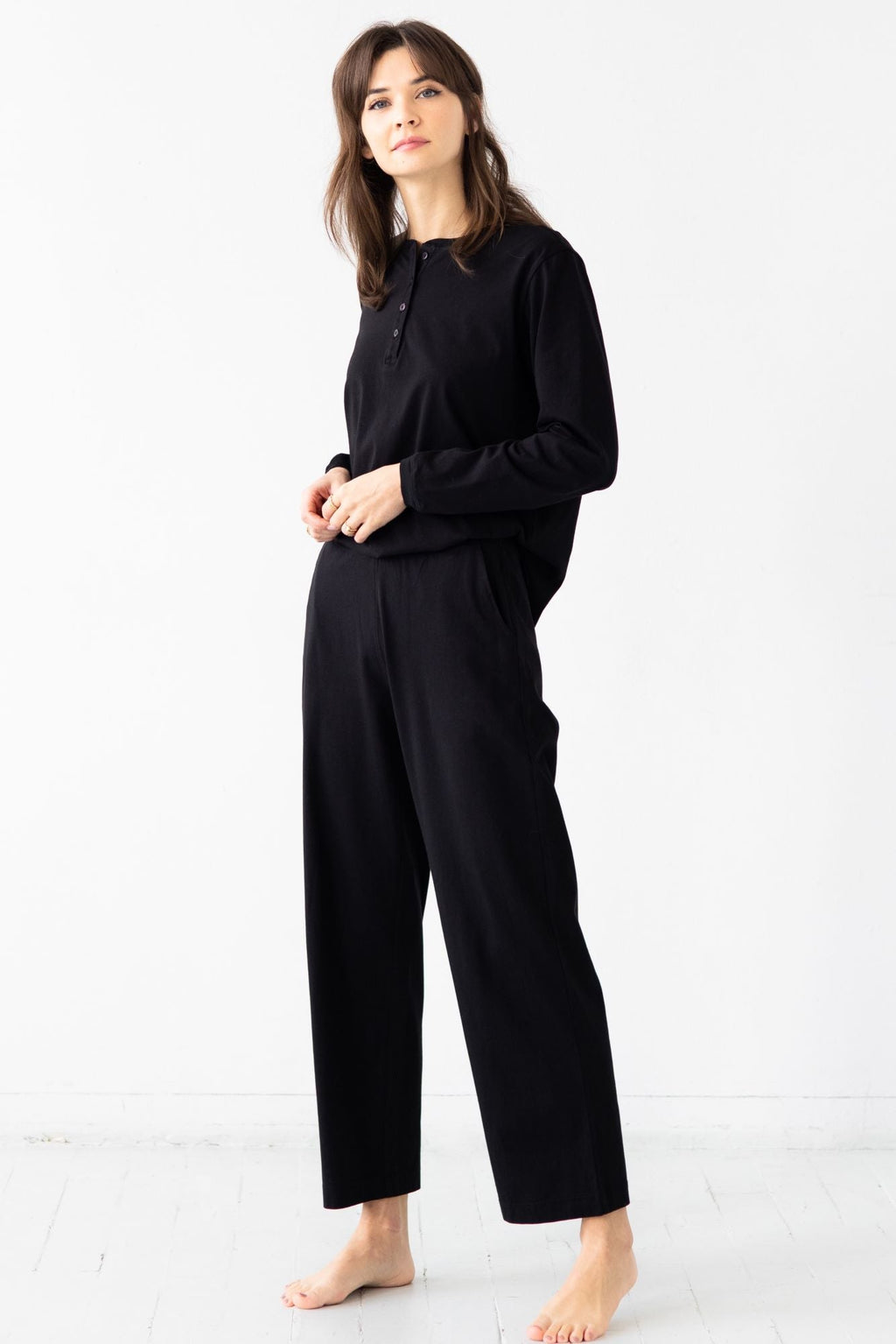 Pima Cotton Pants - Classic Straight Leg, High Waisted, Comfortable Fit