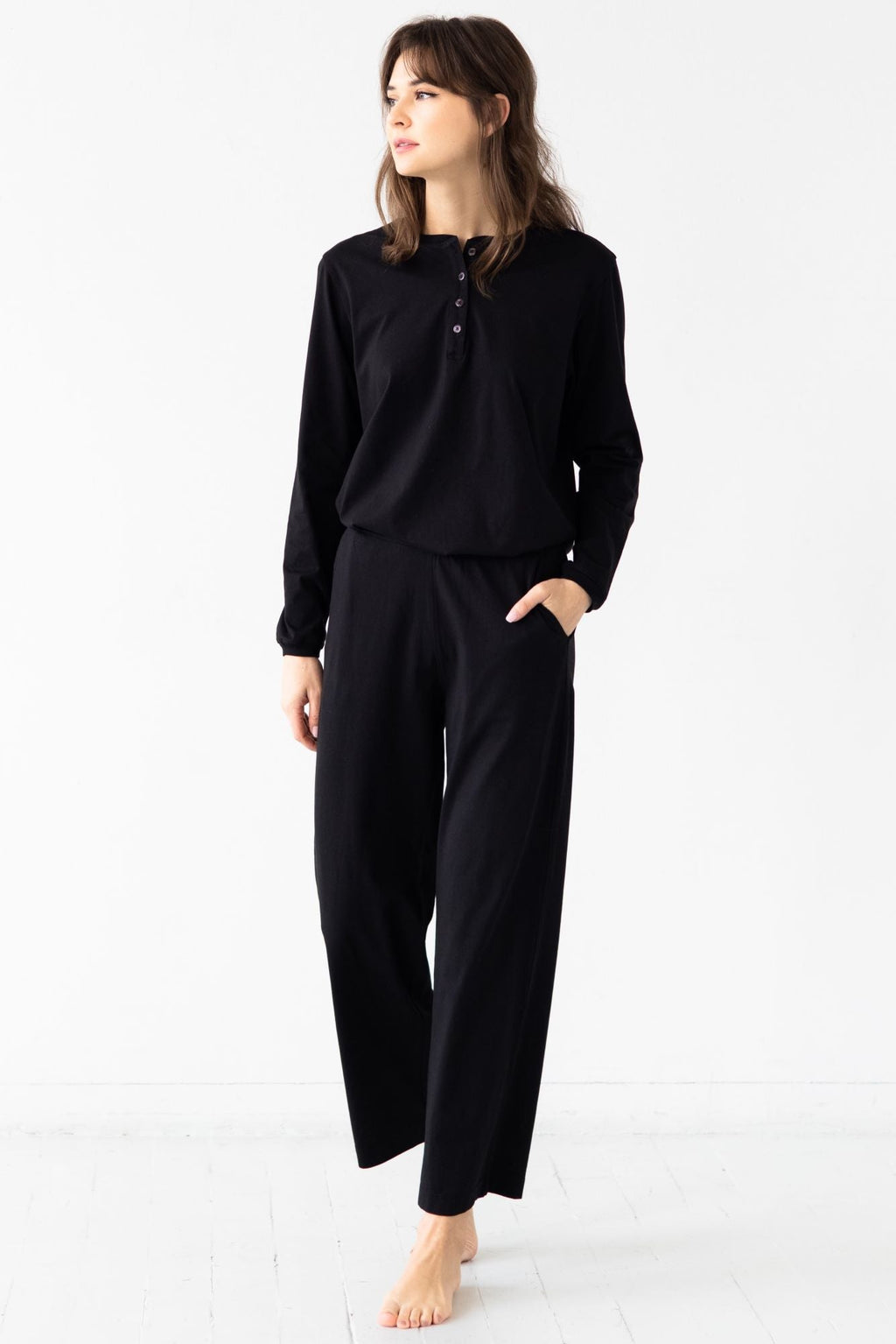 Pima Cotton Pants - Classic Straight Leg, High Waisted, Comfortable Fit