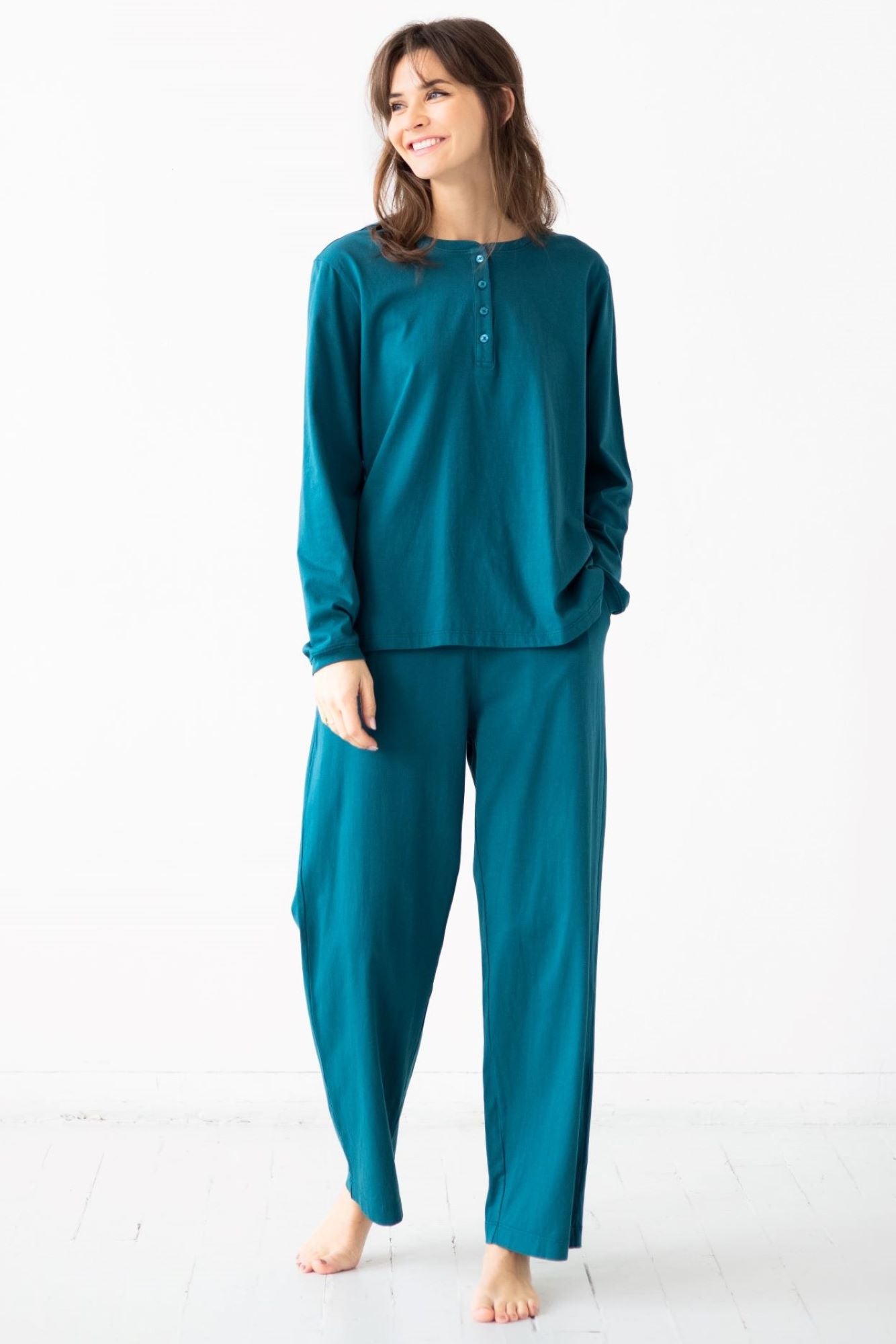 Pima Cotton Pants - Classic Straight Leg, High Waisted, Comfortable Fit