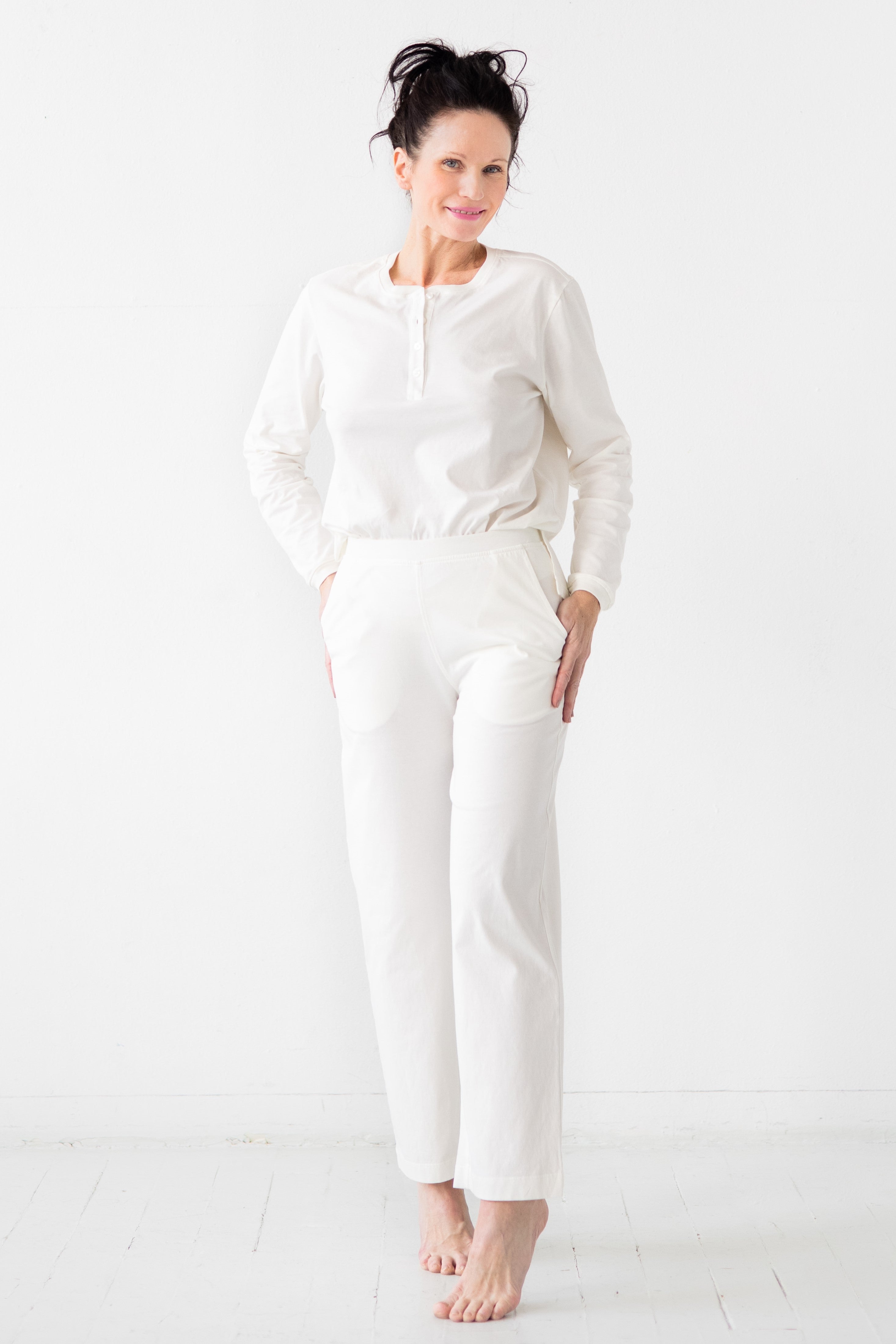 Pima Cotton Pants - Classic Straight Leg, High Waisted, Comfortable Fit