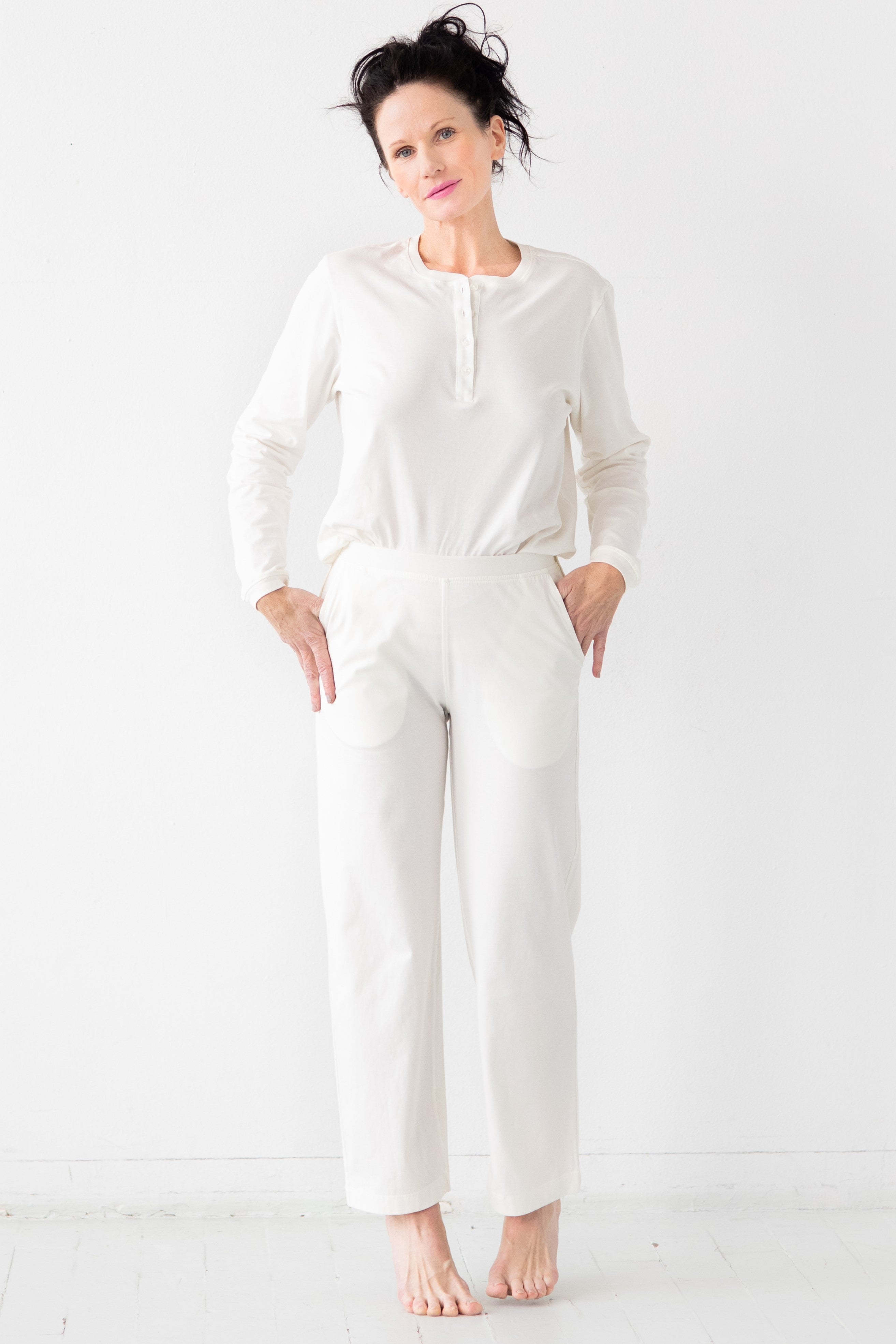 Pima Cotton Pants - Classic Straight Leg, High Waisted, Comfortable Fit
