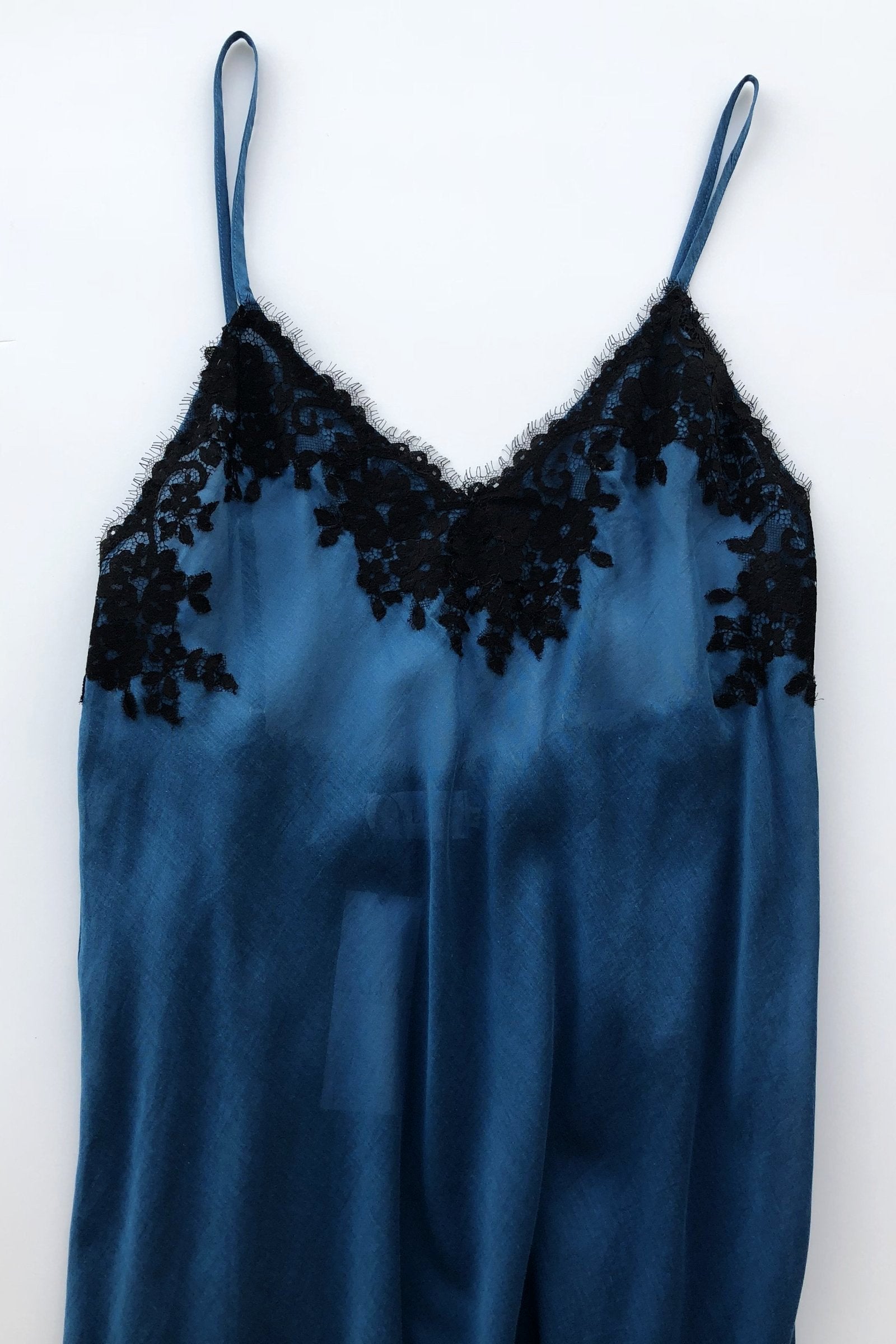 Cotton Silk Gown - Serafina Long Nightgown With Lace Neckline, Elegant Sleepwear