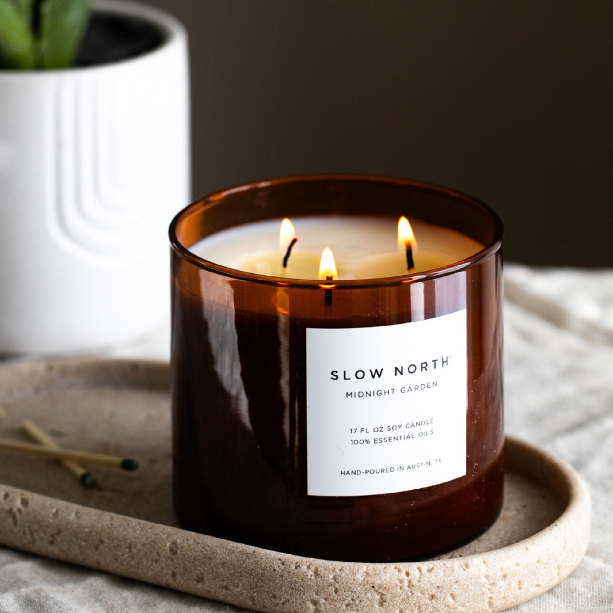 3-Wick Soy Candle – Midnight Garden Lavender Rosemary Floral Aromatherapy Candle