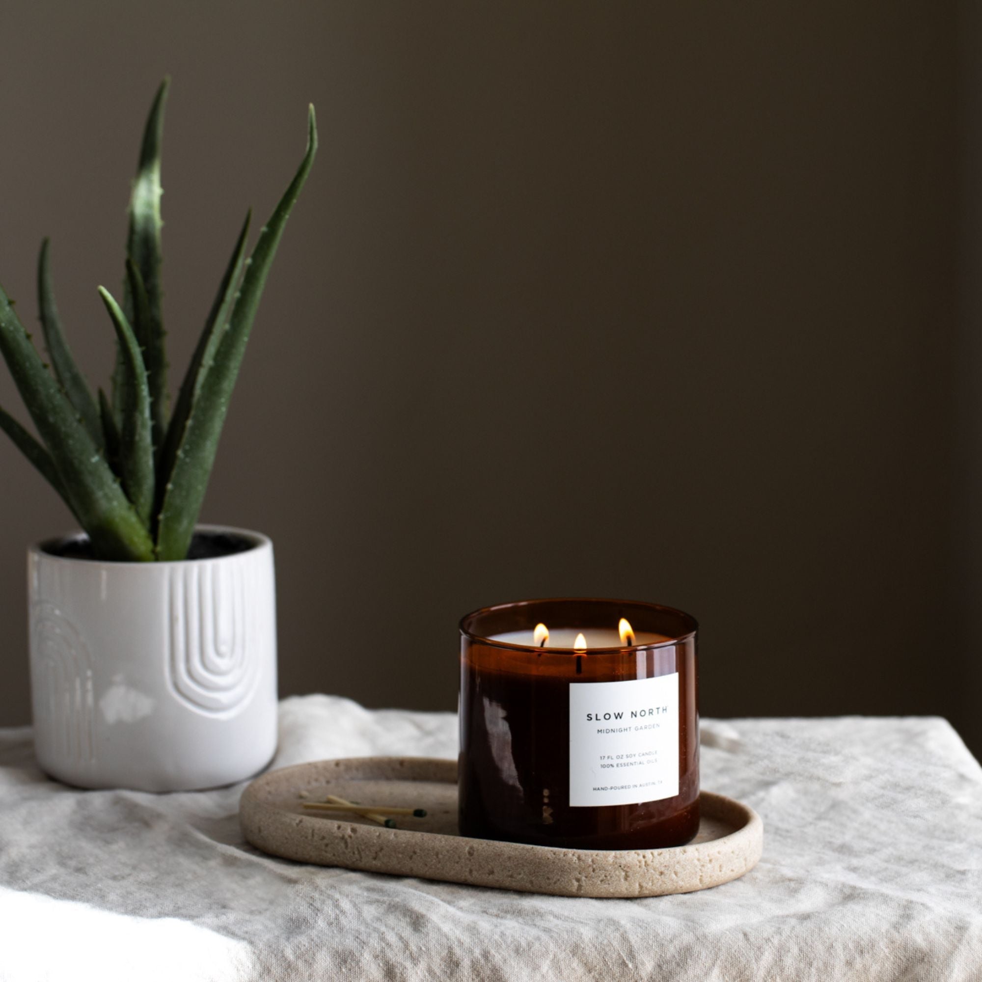 3-Wick Soy Candle – Midnight Garden Lavender Rosemary Floral Aromatherapy Candle