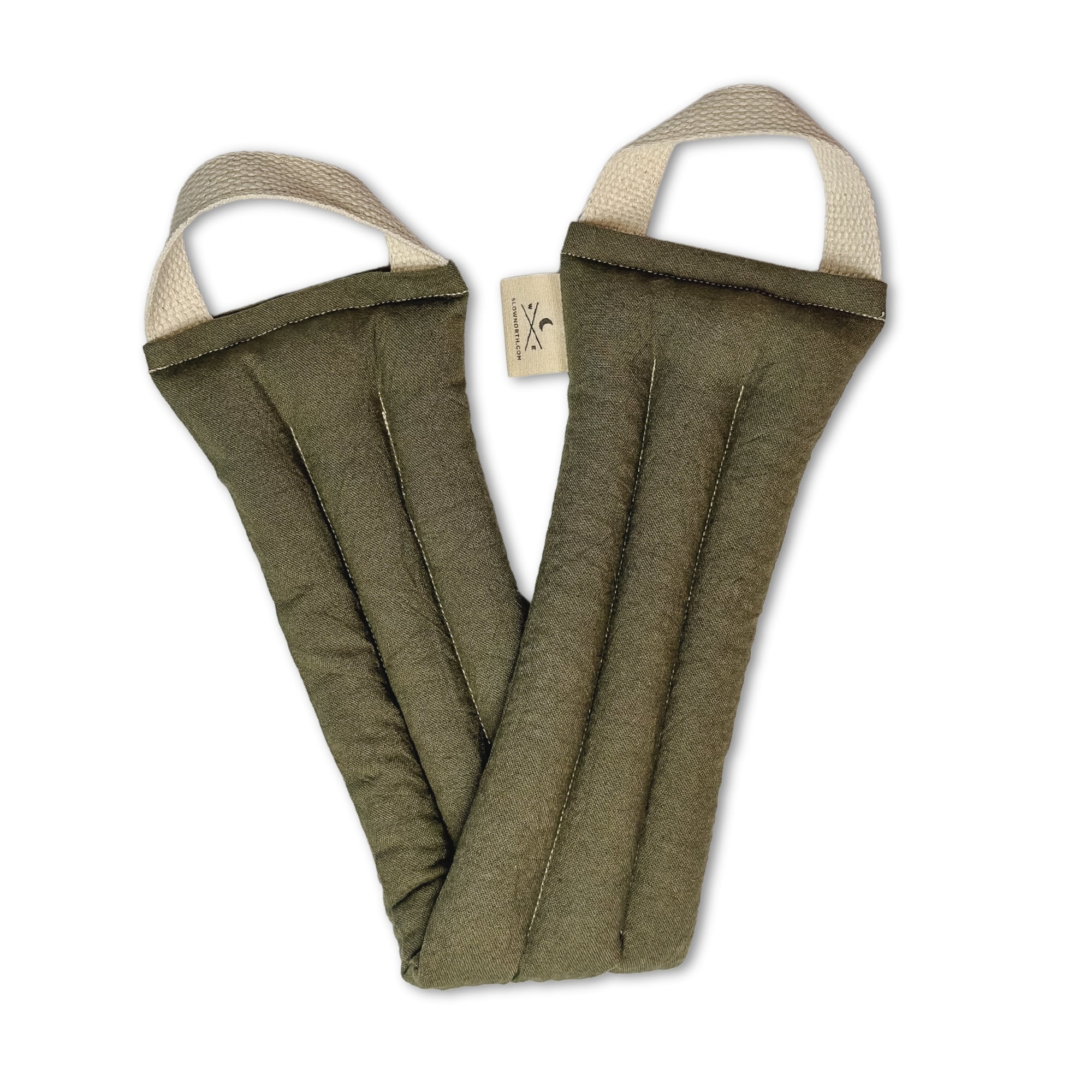 Weighted Neck Wrap - Olive Green Cotton Linen Wrap | Heat & Cold Therapy Pack