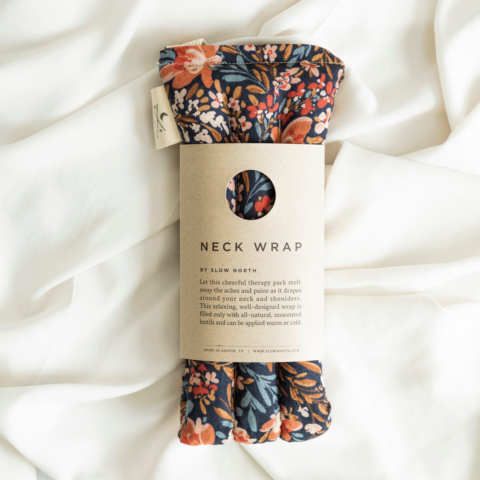 Neck Wrap - Hot Cold Therapy Wrap | Handmade Cotton Linen Floral Pattern