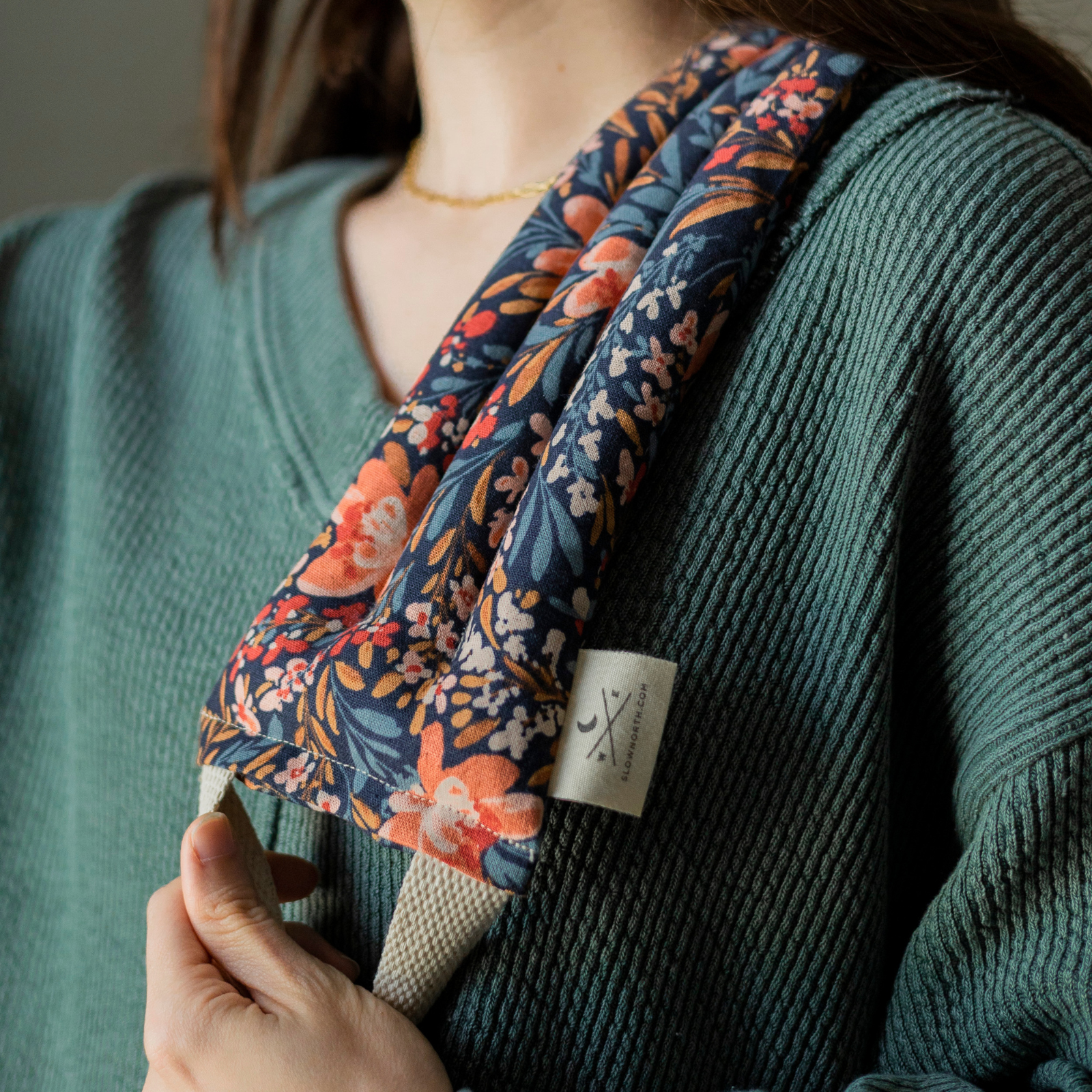 Neck Wrap - Hot Cold Therapy Wrap | Handmade Cotton Linen Floral Pattern