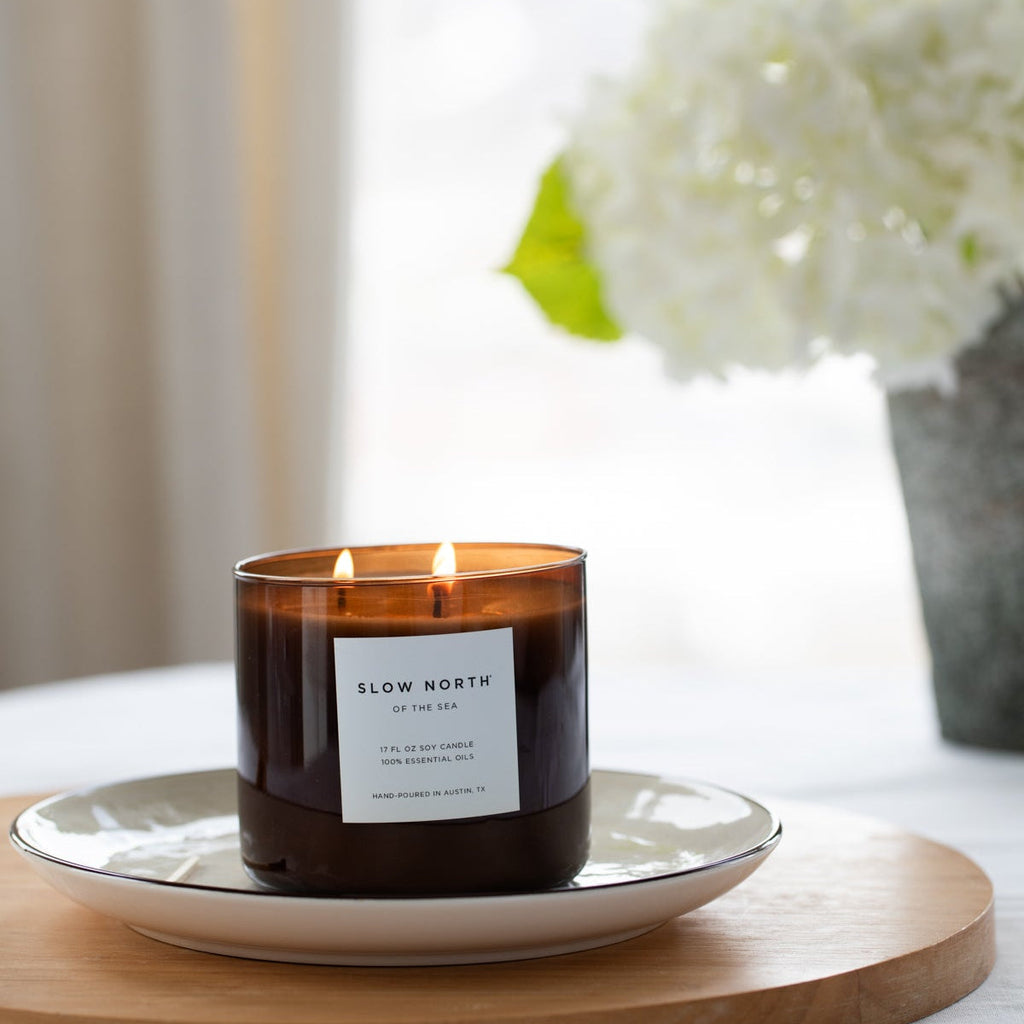 3-Wick Soy Candle – Of The Sea Lavender Eucalyptus Peppermint Aromatherapy