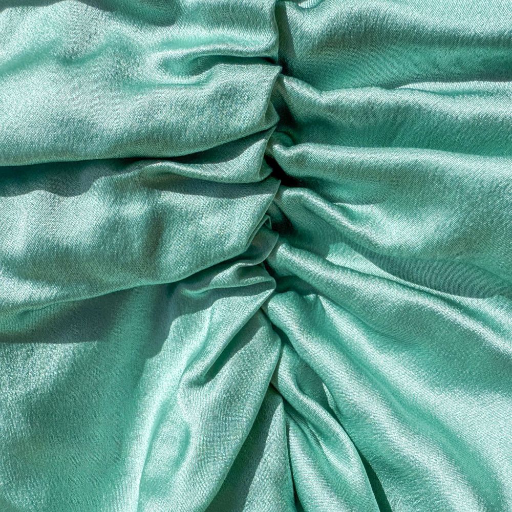 Organic Silk Hair Bonnet – Double-Lined Mulberry Silk Sleep Cap Jade Green