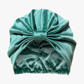 Organic Silk Hair Bonnet – Double-Lined Mulberry Silk Sleep Cap Jade Green