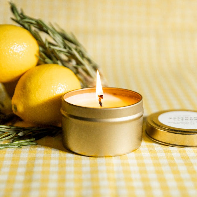 Rosemary Lemon Candle – Natural Scented Soy Wax Candle | Eco Friendly Aromatherapy