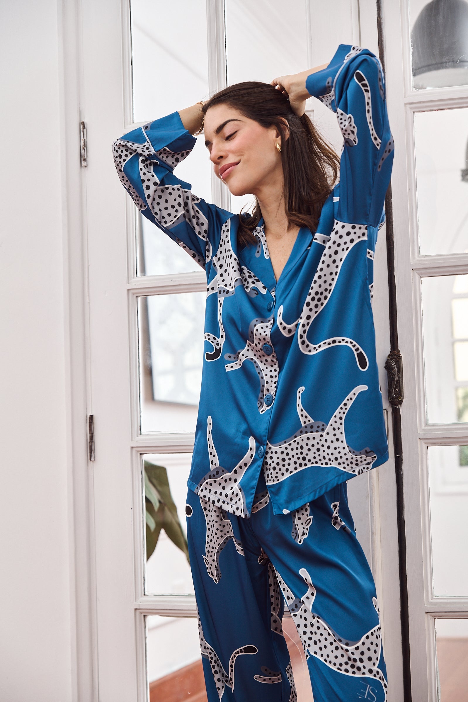 Washable Silk Pajamas - Savannah Sky Blue Silk Pajama Set | Thermoregulating Sleepwear