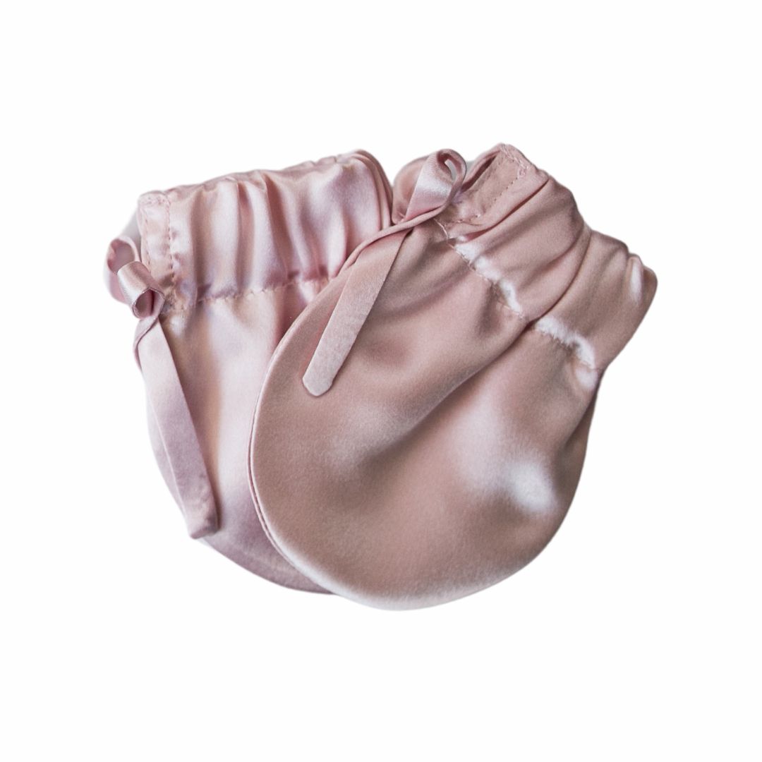 Organic Silk Baby Mittens – Soft Breathable Charmeuse Infant Gloves for Hand Protection