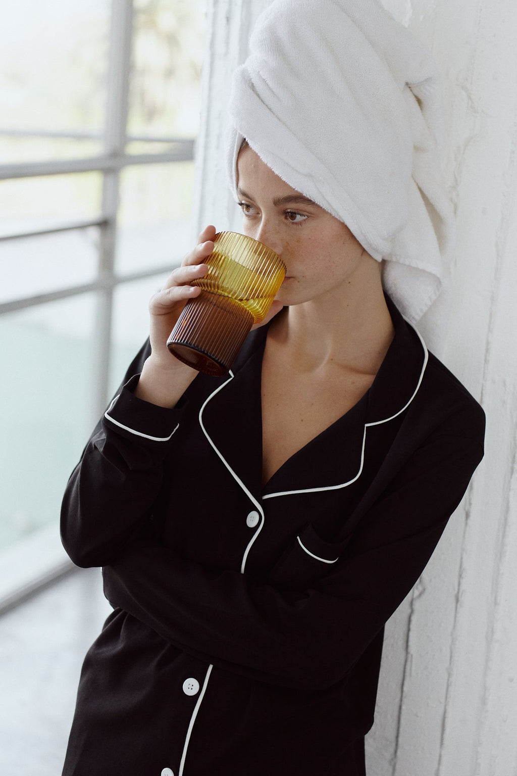 Pima Cotton Pajamas - Classic Black Pajama Set | Soft Breathable Nightwear