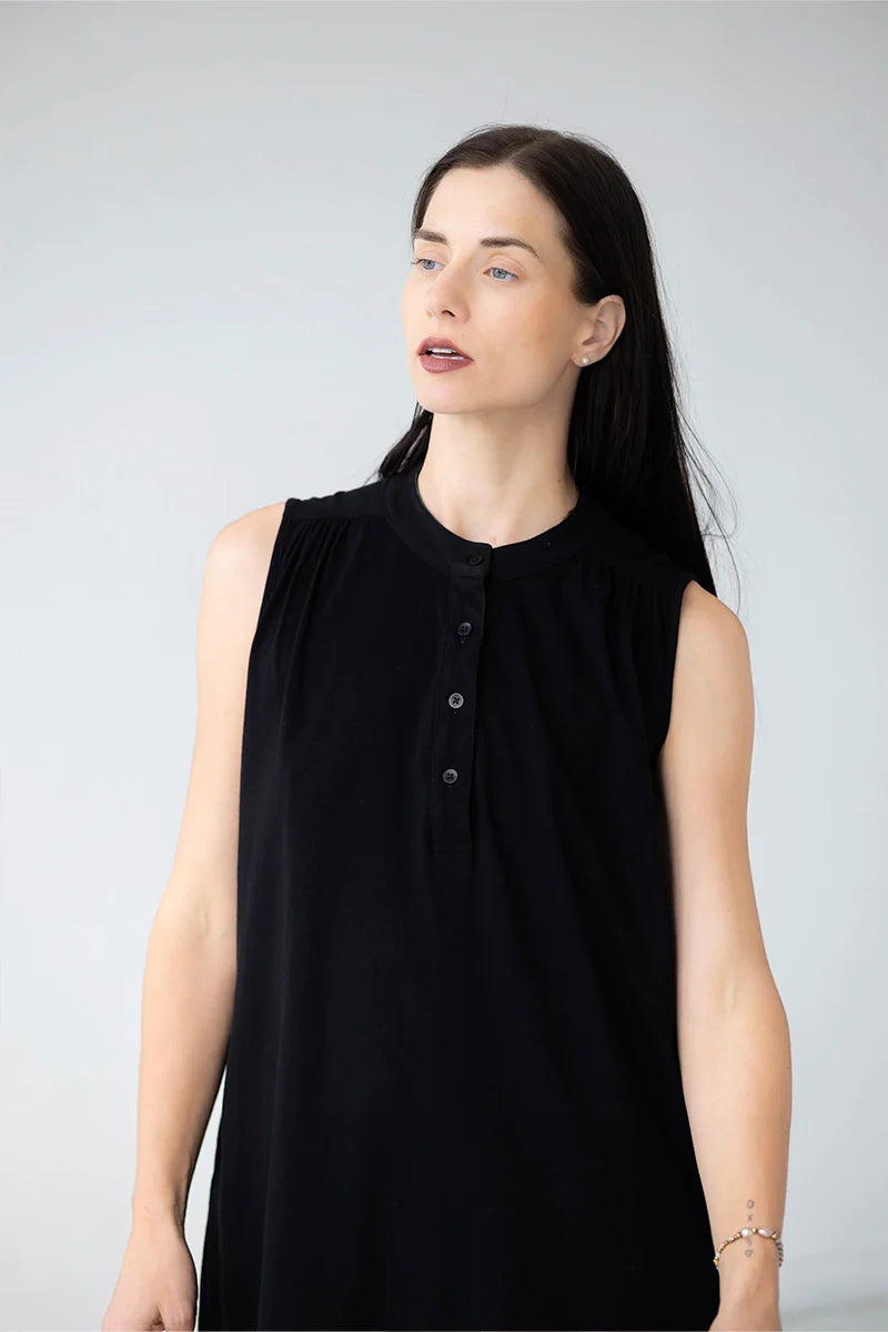 Cotton Day Dress - Sleeveless Maxi Sleep Shirt, Soft Pima Cotton Lounge Wear