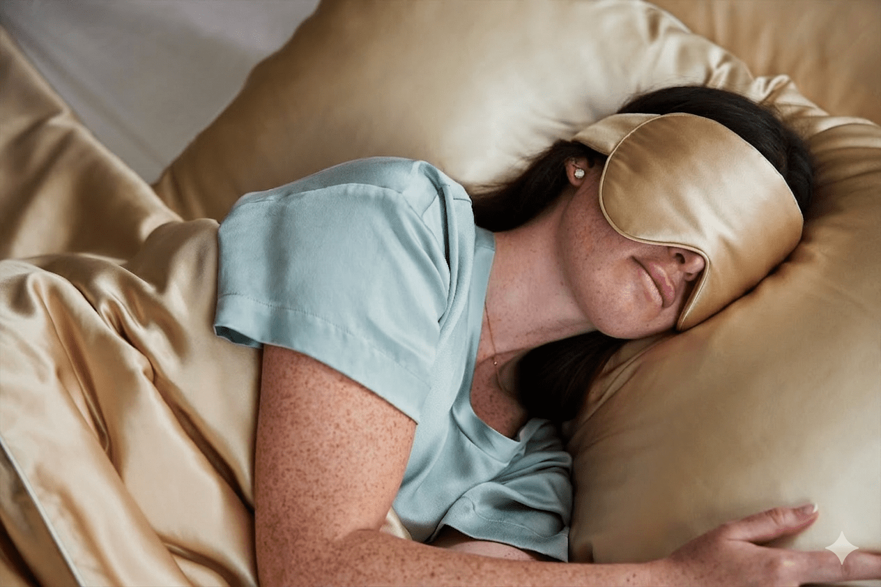 Silk Eye Mask – Luxury Sleep Mask with Adjustable Mulberry Silk Cover