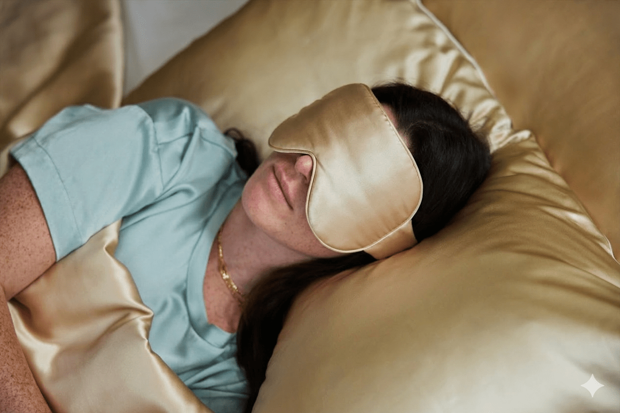 Silk Eye Mask – Luxury Sleep Mask with Adjustable Mulberry Silk Cover