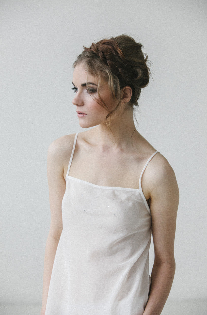 Cherish Chemise - Swarovski Embellished Silk Nightwear | Luxury Loungewear Dress