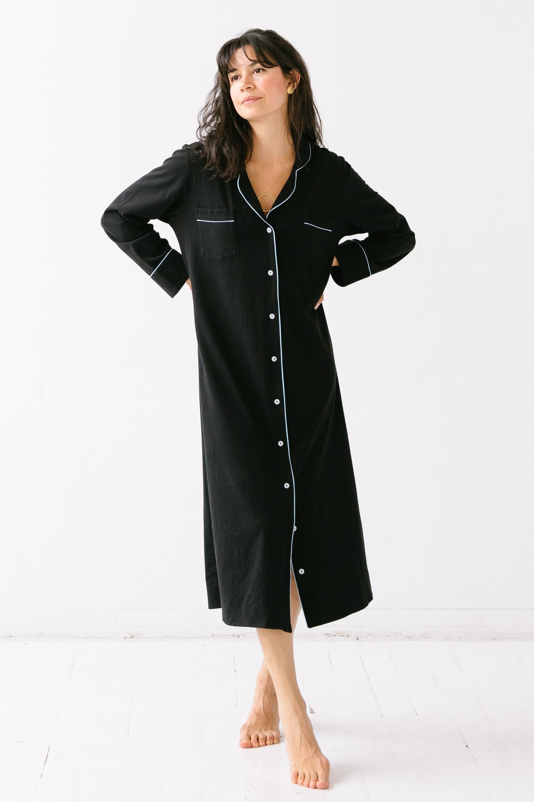 Luxury Sleep Shirt - Long Brushed Pima Cotton Nightshirt | Limited Colors