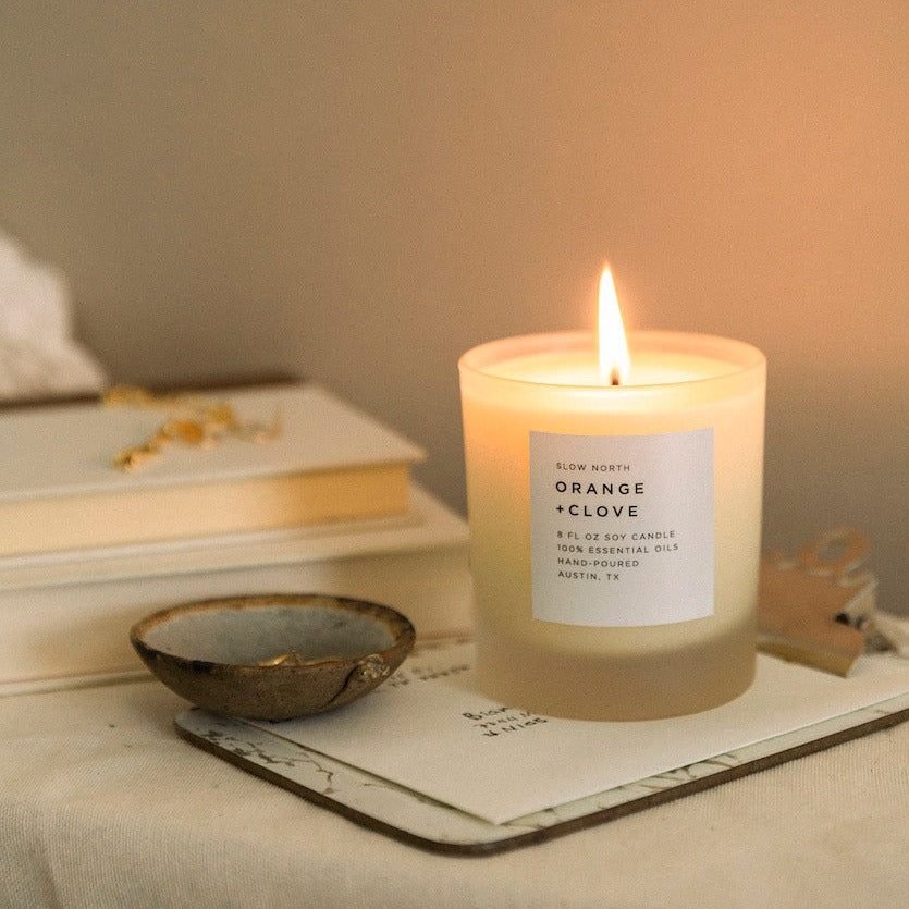 Orange Clove Candle – Hand Poured Natural Scented Soy Candle | Slow North